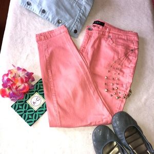 Nine West peachy pink skinny jeans 12